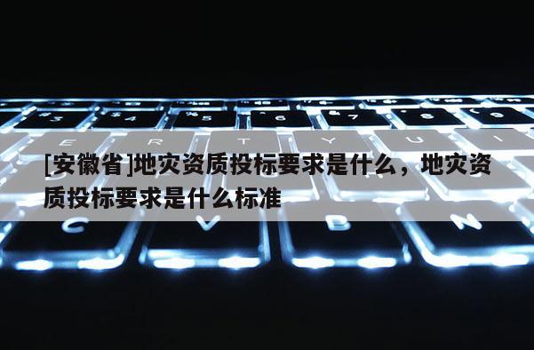 [安徽省]地災資質投標要求是什么，地災資質投標要求是什么標準