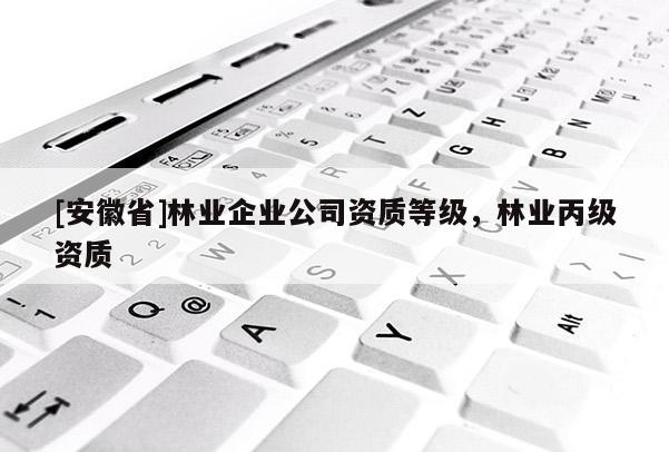 [安徽省]林業企業公司資質等級，林業丙級資質
