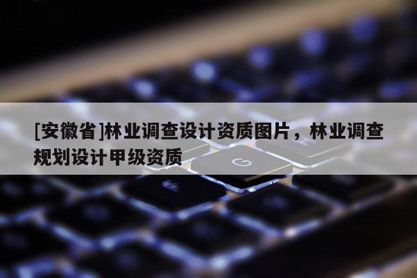 [安徽省]林業調查設計資質圖片，林業調查規劃設計甲級資質