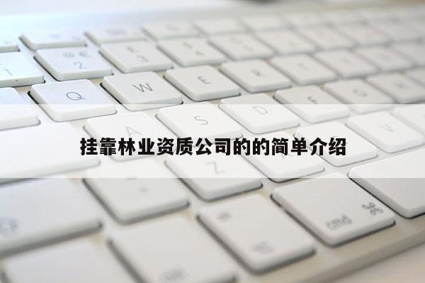  *** 林業資質公司的的簡單介紹