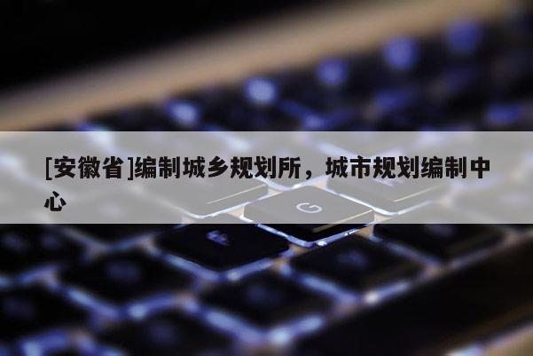 [安徽省]編制城鄉規劃所，城市規劃編制中心